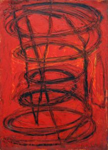 Painting, Cardinale, 1984, oil on canvas, 30" high x 22" wide