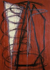 Painting, Dowey, 1984, oil on canvas, 84" high x 60" wide