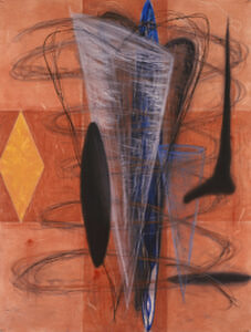 Work on paper, Untitled, 1988, mixed media on paper, 50" high x 38" wide