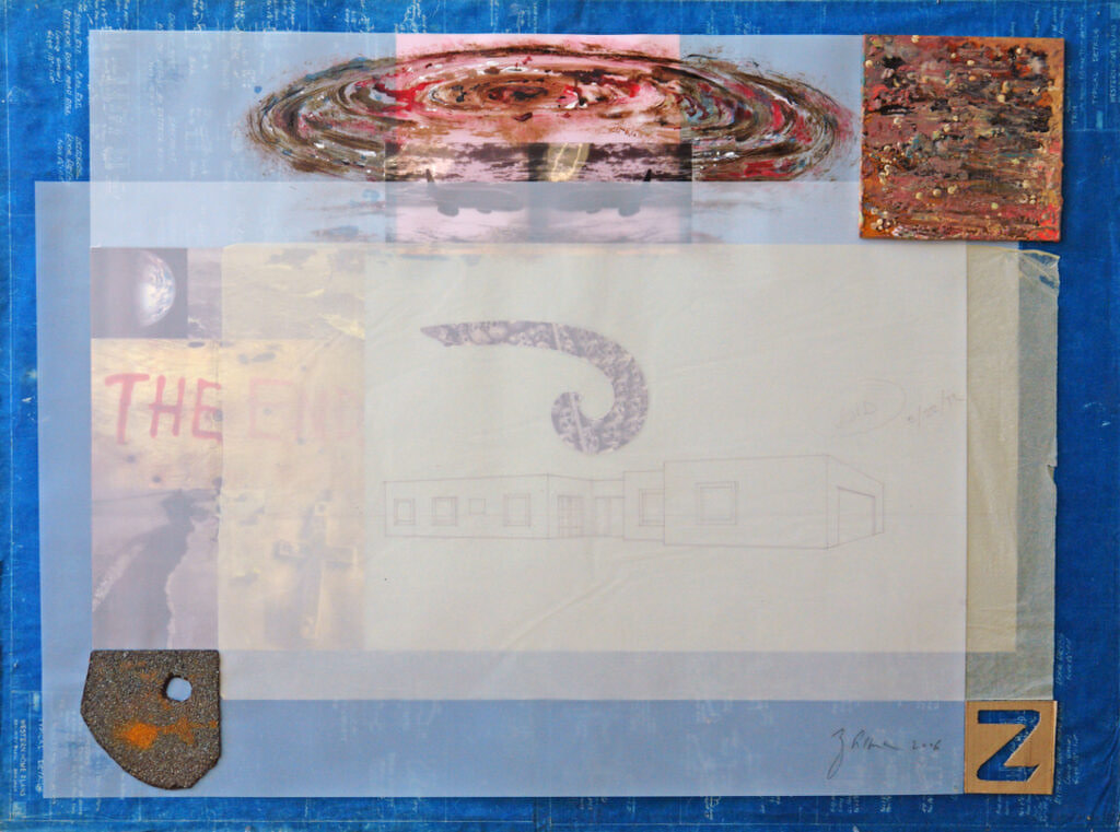 Collage entitled Obata's Leviathan, 2006, mixed media, 32" x 44" wide